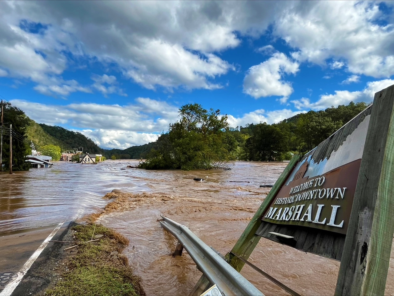 Hurricane-Helene_Asheville_1 Hurricane Helene Healthcare workers with Vascular Wellness trying to make it to facilities with impassable roads in Marshall, NC